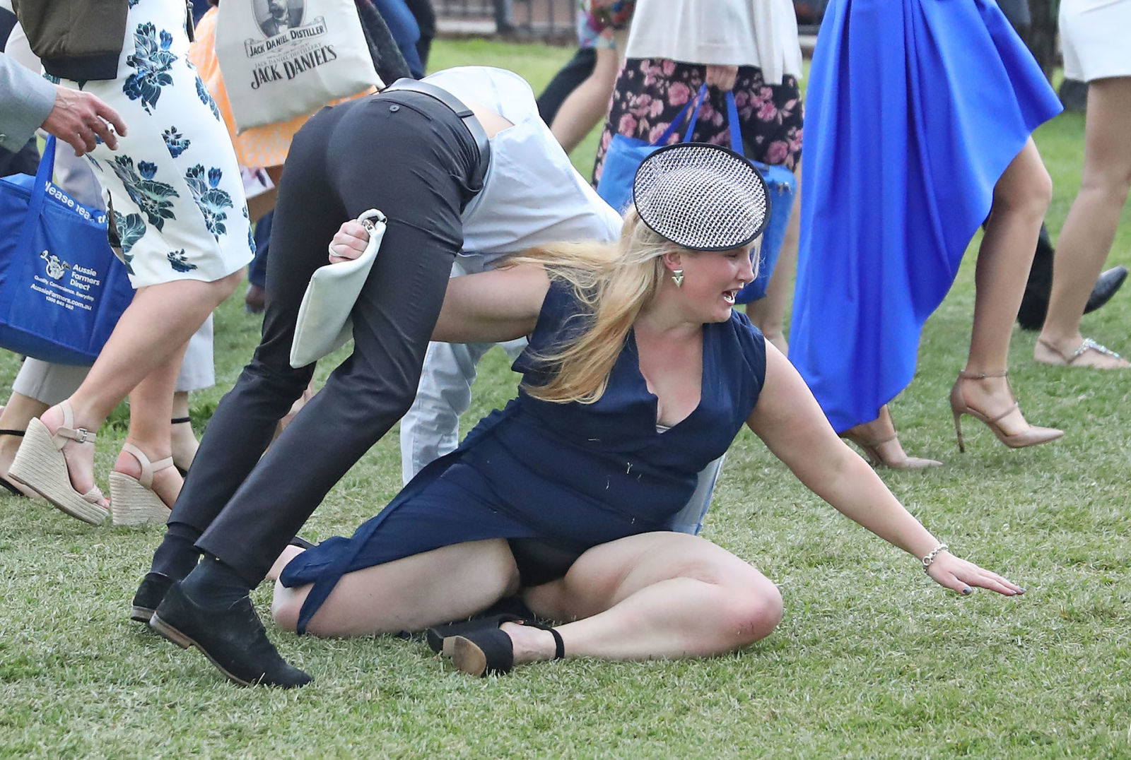 funny awkward embarrassing moments caught on camera Melbourne Cup 2016.